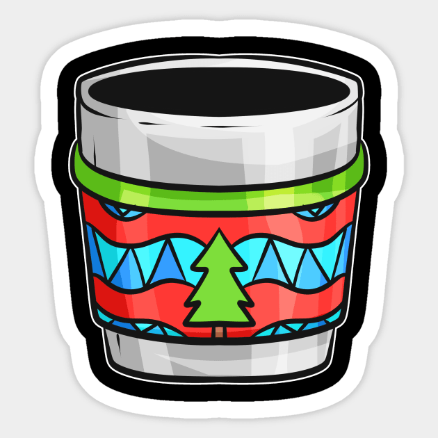 Autumn Beaker With Ugly Sweater For Christmas Sticker by SinBle